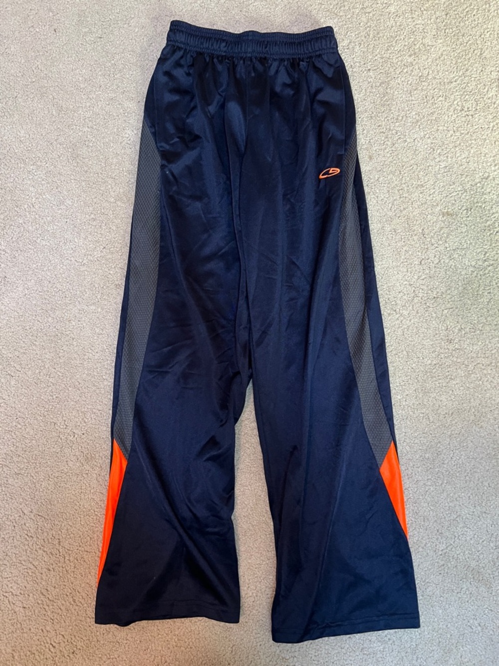 Champion Navy Track Pants with Bright Orange Drawcord